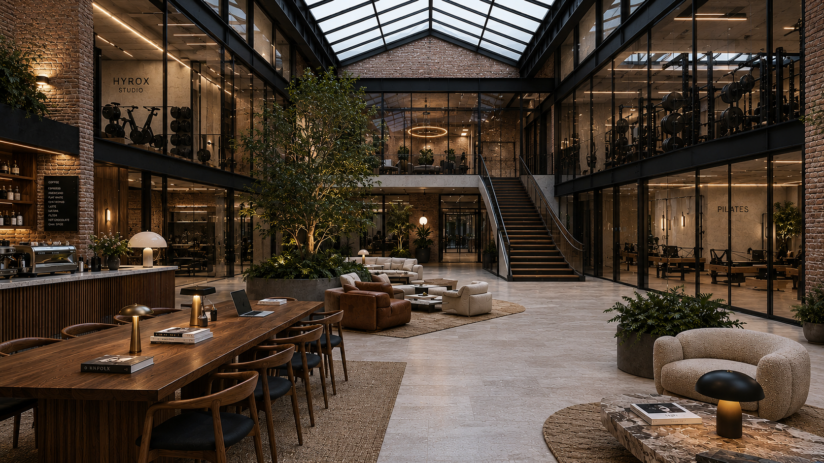 Intérieur architectural du club REFORM à Lille